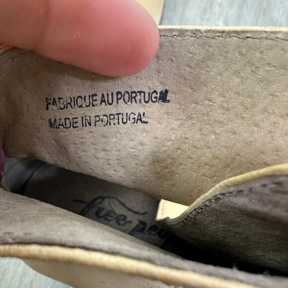 Free People Belleville Leather Ankle BootS Neutral Distressed Size 38 - Picture 7 of 10